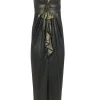 BCBG Max Azria - Metallic Gold One Shoulder Gown w/ Front Slit Sz 2