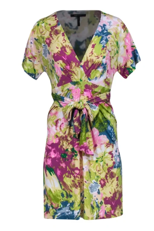 BCBG Max Azria - Pink & Multicolor Floral "Avery" Mini Dress Sz S