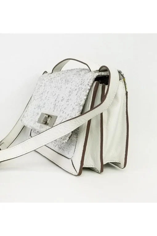 BCBG Max Azria - White Leather Sequin Crossbody