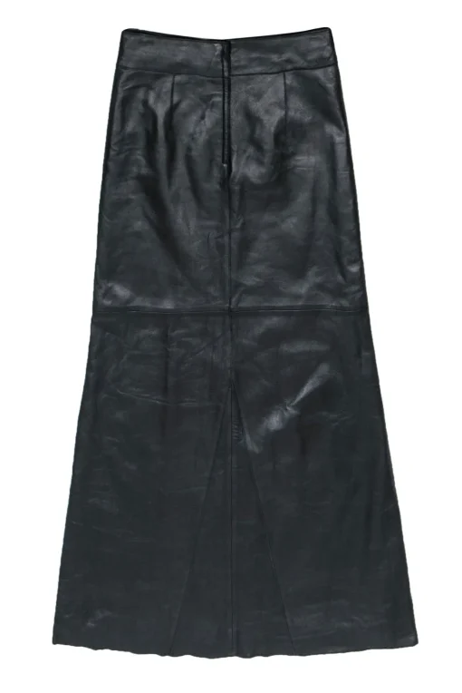 Bebe - Black Smooth Leather Maxi Skirt Sz 0