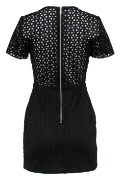 Bec & Bridge - Black Eyelet Sheath Dress w/ Cutout Sz 6