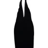 Bec & Bridge - Black Plunge Neck Mesh Halter Dress Sz 4