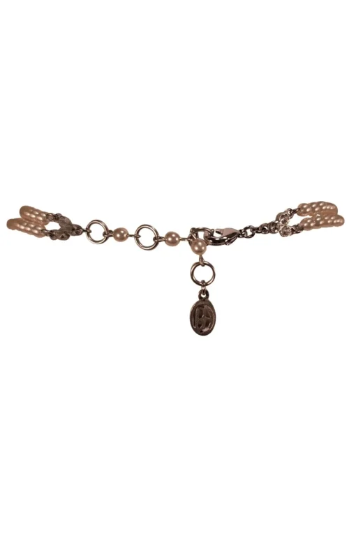 Ben Amun - Double Layer Pearl Necklace w/ Silver Jeweled Detail