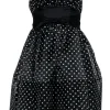 Betsey Johnson - Black & White Polka Dot Strapless Fit & Flare Dress Sz 4
