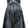 Betsey Johnson - Black & White Lace & Leopard Printed Strapless Dress Sz 2