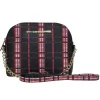Betsey Johnson - Black, Pink & White Heart Grid Print Gold Chain Crossbody