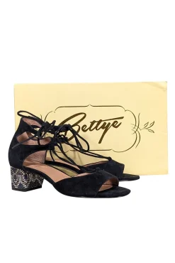 Bettye Muller - Black Suede Open Toe Pumps Sz 8.5