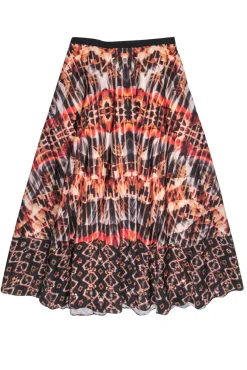 Bhanuni - Multicolor Kaleidoscope Satin Maxi Skirt Sz L