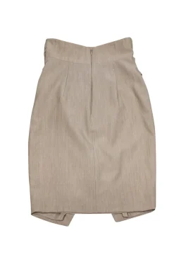 Black Halo - Beige Ruched Pencil Skirt Sz XS