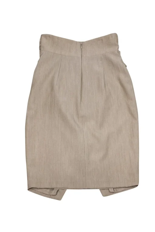 Black Halo - Beige Ruched Pencil Skirt Sz XS