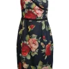 Black Halo - Black & Red Rose Print Sleeveless Sheath Dress Sz 12P