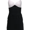 Black Halo - Black & White Strappy Bodycon w/ Front Pleats Sz 2