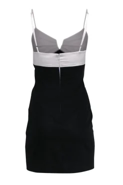 Black Halo - Black & White Strappy Bodycon w/ Front Pleats Sz 2