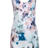Black Halo - Blue and Pink Abstract Floral Print Mini Sundress Sz 2