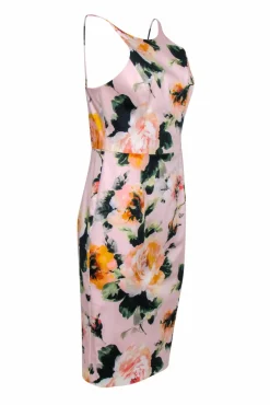 Black Halo - Blush Pink Floral Printed Sheath Dress Sz 8