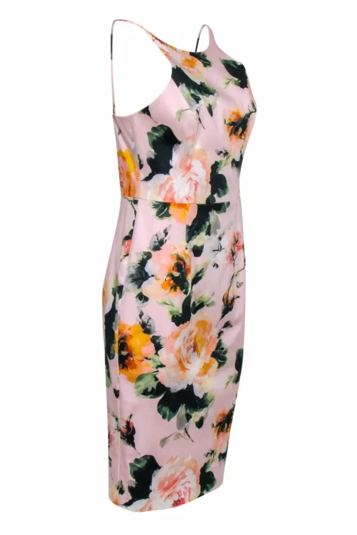 Black Halo - Blush Pink Floral Printed Sheath Dress Sz 8