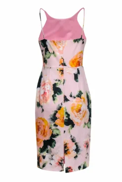 Black Halo - Blush Pink Floral Printed Sheath Dress Sz 8