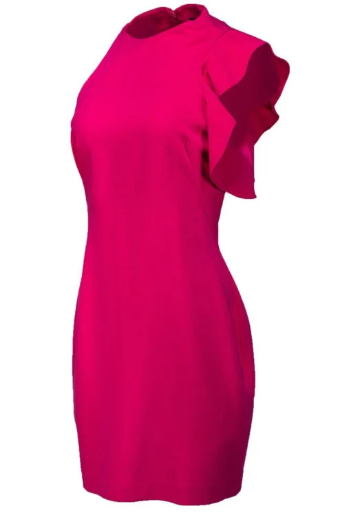 Black Halo - Pink Ruffle Sleeve Dress Sz 10