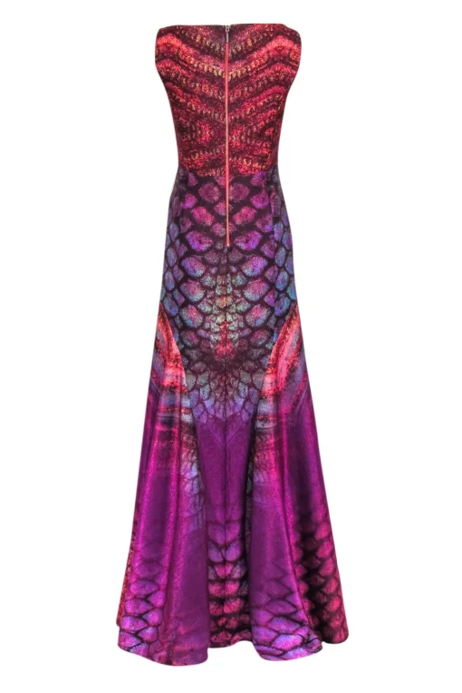Black Halo - Purple & Blue Iridescent V-neckline Formal Dress Sz 4