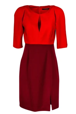 Black Halo - Red & Burgundy Cut Out Dress Sz 6