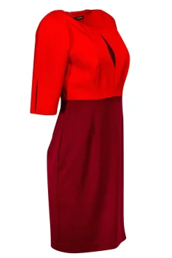 Black Halo - Red & Burgundy Cut Out Dress Sz 6