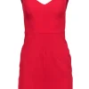 Black Halo - Red Sleeveless Mini Sheath Dress Sz 2