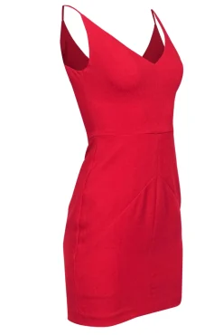 Black Halo - Red Sleeveless Mini Sheath Dress Sz 2