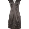 Black Halo - Satin Taupe Cut Out Dress Sz 6