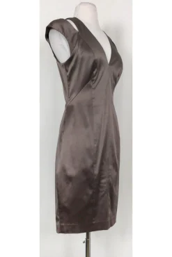 Black Halo - Satin Taupe Cut Out Dress Sz 6