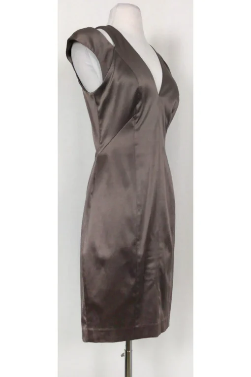 Black Halo - Satin Taupe Cut Out Dress Sz 6