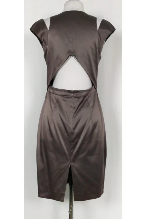 Black Halo - Satin Taupe Cut Out Dress Sz 6