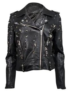 BLANKNYC - Black Studded Vegan Leather Moto Jacket Sz S