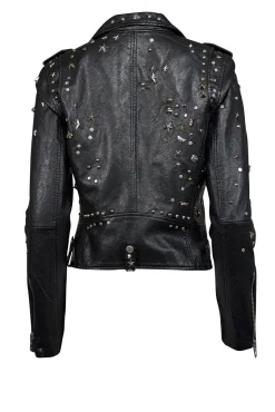 BLANKNYC - Black Studded Vegan Leather Moto Jacket Sz S