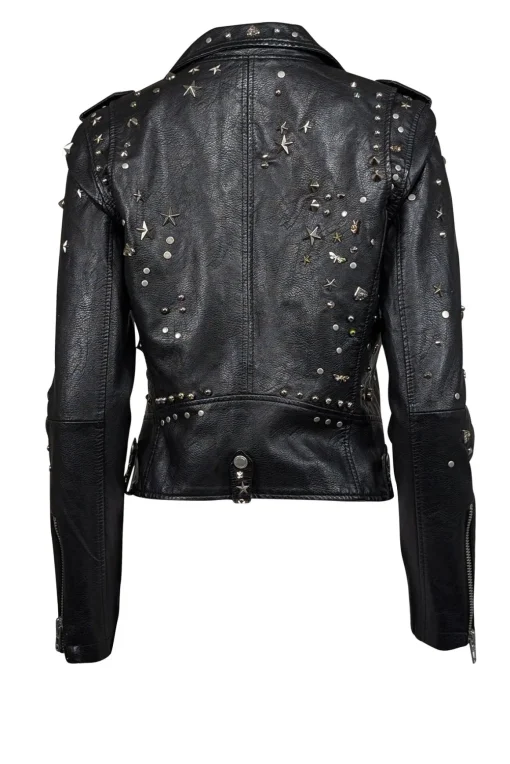 BLANKNYC - Black Studded Vegan Leather Moto Jacket Sz S
