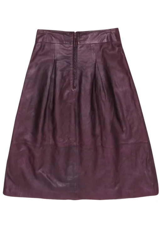 Bod & Christensen - Maroon Leather Mid Maxi Skirt Sz 8