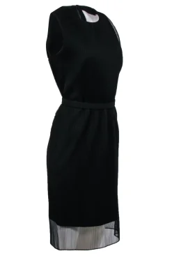 Boss - Black Pleated Tulle Sleeveless Dress Sz 6