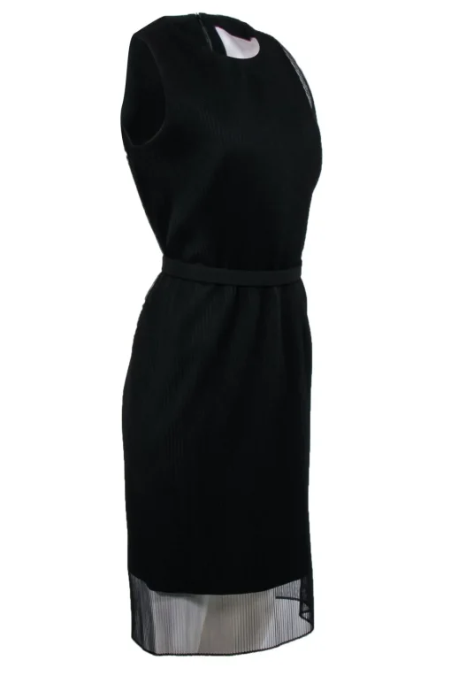 Boss - Black Pleated Tulle Sleeveless Dress Sz 6