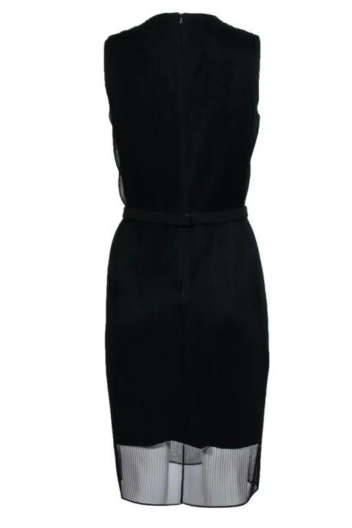Boss - Black Pleated Tulle Sleeveless Dress Sz 6
