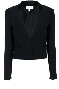 BOSS Hugo Boss - Black Cropped Blazer w/ Satin Collar Sz 8