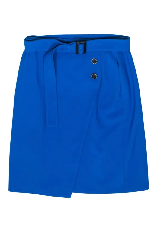 BOSS Hugo Boss - Blue Wrap-Style Pencil Skirt w/ Belt Sz 10