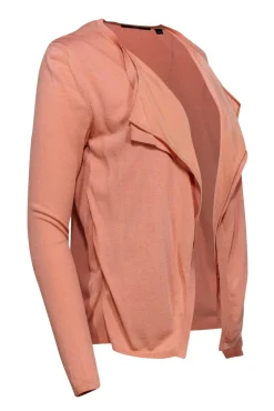 BOSS Hugo Boss - Pink Open Front Cardigan w/ Silk Underlay Sz XS