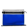 Botkier - Blue, Black & Cream Colorblocked Pebbled Leather Handbag w/ Chain Strap
