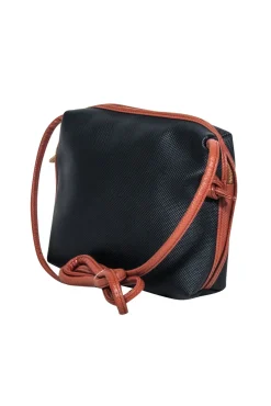 Bottega Veneta - Black Embossed Textured Crossbody Bag
