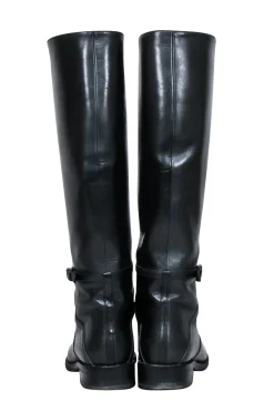 Bottega Veneta - Black Leather Tall Riding Boots Sz 6.5