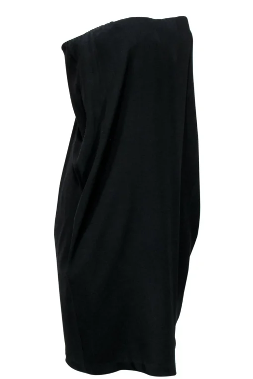 Bottega Veneta - Black Strapless Shift Dress w/ Drape Sz L