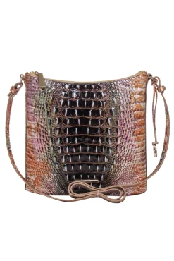 Brahmin - Gold Multi Ombre Croc Embossed Leather Crossbody Bag