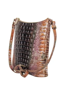 Brahmin - Gold Multi Ombre Croc Embossed Leather Crossbody Bag
