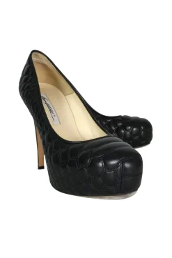 Brian Atwood - Black Leather Quilted Pumps Sz 9