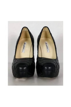 Brian Atwood - Black Leather Quilted Pumps Sz 9