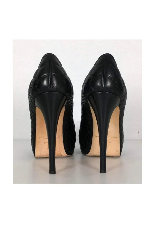 Brian Atwood - Black Leather Quilted Pumps Sz 9